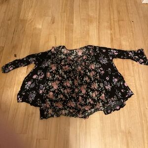 Free People oversized floral blouse